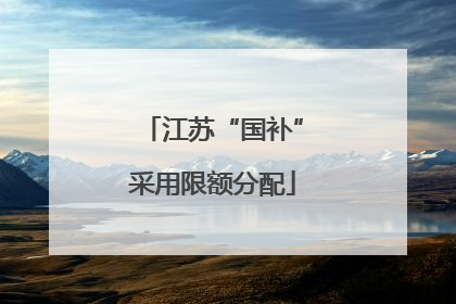 江苏“国补”采用限额分配