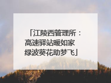 江陵西管理所：高速驿站暖如家 绿波葵花助梦飞