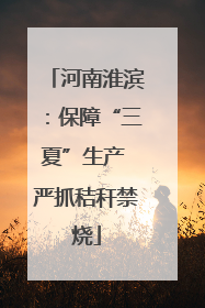 河南淮滨：保障“三夏”生产 严抓秸秆禁烧