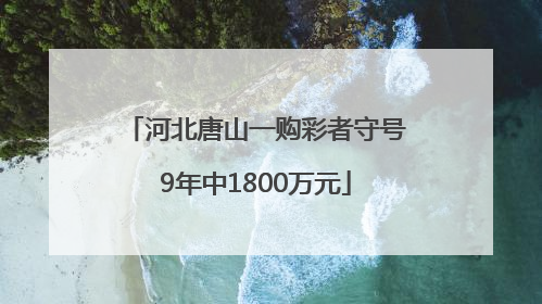 河北唐山一购彩者守号9年中1800万元