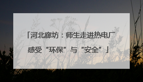 河北廊坊：师生走进热电厂 感受“环保”与“安全”