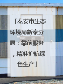 泰安市生态环境局新泰分局：靠前服务，精准护航绿色生产
