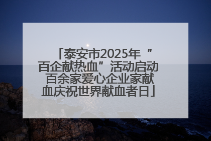 泰安市2025年“百企献热血”活动启动 百余家爱心企业家献血庆祝世界献血者日