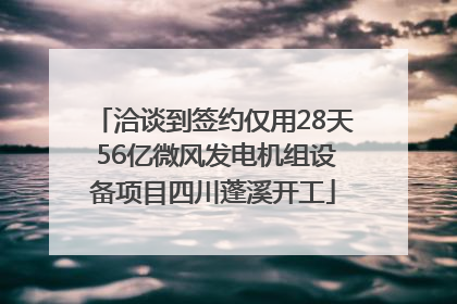 洽谈到签约仅用28天 56亿微风发电机组设备项目四川蓬溪开工