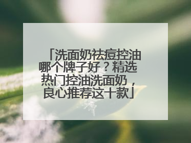 洗面奶祛痘控油哪个牌子好？精选热门控油洗面奶，良心推荐这十款