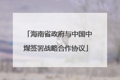 海南省政府与中国中煤签署战略合作协议