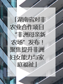 湖南省对非农业合作项目“非洲母亲新农场”发布!聚焦提升非洲妇女能力与家庭福祉