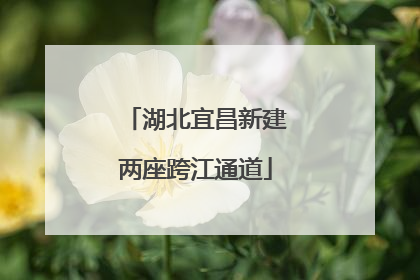 湖北宜昌新建两座跨江通道