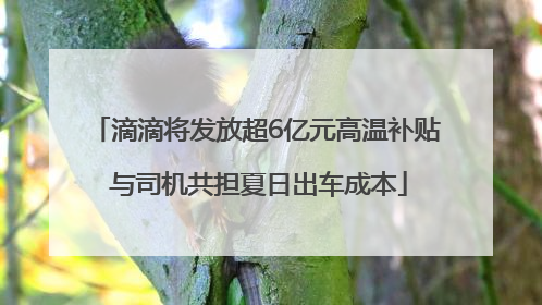 滴滴将发放超6亿元高温补贴 与司机共担夏日出车成本