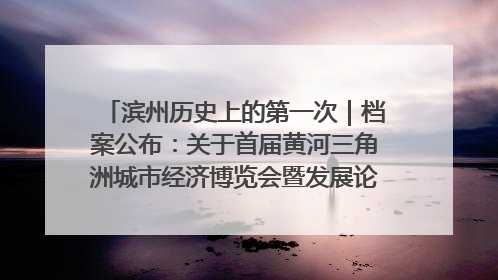 滨州历史上的第一次｜档案公布：关于首届黄河三角洲城市经济博览会暨发展论坛情况的总结报告