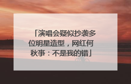 演唱会疑似抄袭多位明星造型，网红何秋亊：不是我的错