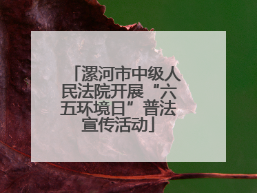 漯河市中级人民法院开展“六五环境日”普法宣传活动