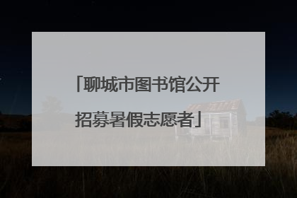 聊城市图书馆公开招募暑假志愿者