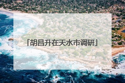 胡昌升在天水市调研