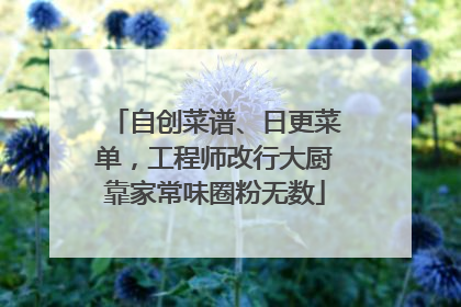 自创菜谱、日更菜单，工程师改行大厨靠家常味圈粉无数