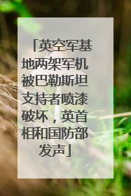 英空军基地两架军机被巴勒斯坦支持者喷漆破坏，英首相和国防部发声