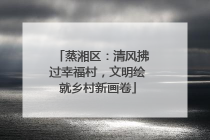 蒸湘区：清风拂过幸福村，文明绘就乡村新画卷
