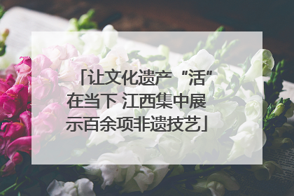 让文化遗产“活”在当下 江西集中展示百余项非遗技艺