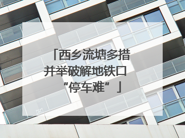 西乡流塘多措并举破解地铁口“停车难”
