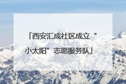 西安汇成社区成立“小太阳”志愿服务队