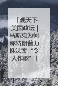 观天下·美国政坛｜马斯克为何称特朗普力推法案“令人作呕”