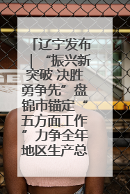 辽宁发布｜“振兴新突破 决胜勇争先”盘锦市锚定“五方面工作”力争全年地区生产总值增长5.5%左右