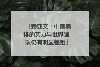 赖亚文：中国男排的实力与世界强队仍有明显差距
