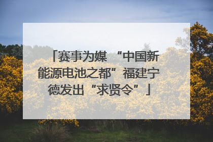 赛事为媒 “中国新能源电池之都”福建宁德发出“求贤令”
