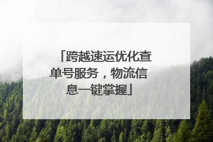 跨越速运优化查单号服务，物流信息一键掌握