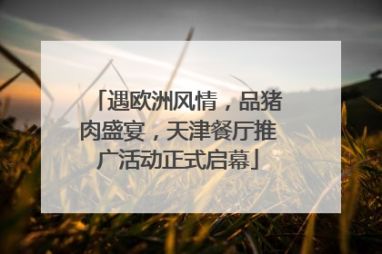 遇欧洲风情，品猪肉盛宴，天津餐厅推广活动正式启幕