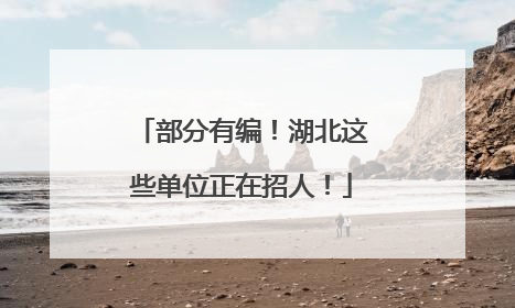 部分有编！湖北这些单位正在招人！