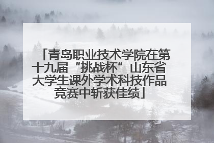 青岛职业技术学院在第十九届“挑战杯”山东省大学生课外学术科技作品竞赛中斩获佳绩