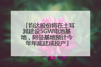钧达股份将在土耳其建设5GW电池基地，阿曼基地预计今年年底建成投产