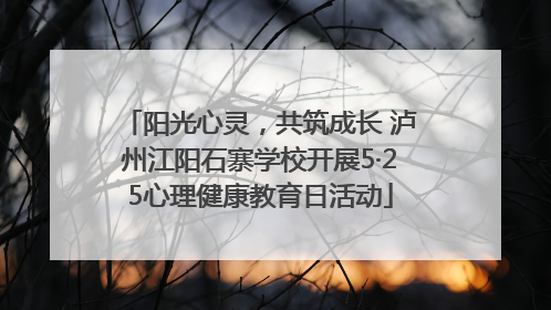 阳光心灵，共筑成长 泸州江阳石寨学校开展5·25心理健康教育日活动