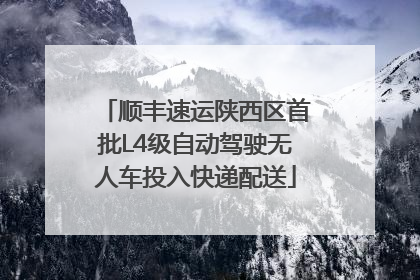 顺丰速运陕西区首批L4级自动驾驶无人车投入快递配送