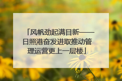 风帆劲起满目新——日照港奋发进取推动管理运营更上一层楼