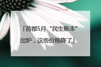 首都5月“民生账本”出炉，这些价格降了