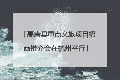 高唐县重点文旅项目招商推介会在杭州举行