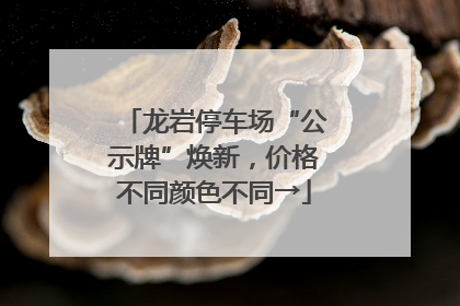 龙岩停车场“公示牌”焕新，价格不同颜色不同→