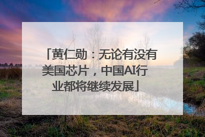 黄仁勋：无论有没有美国芯片，中国AI行业都将继续发展