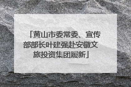 黄山市委常委、宣传部部长叶建强赴安徽文旅投资集团履新