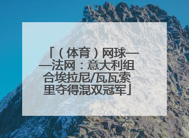 （体育）网球——法网：意大利组合埃拉尼/瓦瓦索里夺得混双冠军