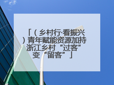 （乡村行·看振兴）青年赋能资源加持 浙江乡村“过客”变“留客”