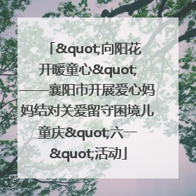 "向阳花开暖童心"——襄阳市开展爱心妈妈结对关爱留守困境儿童庆"六一"活动