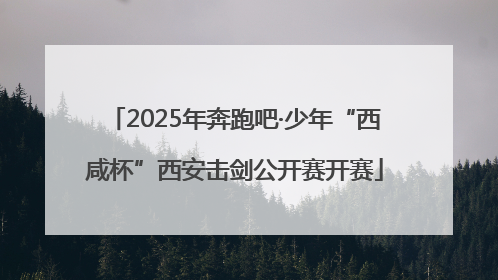 2025年奔跑吧·少年“西咸杯”西安击剑公开赛开赛