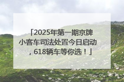 2025年第一期京牌小客车司法处置今日启动，618辆车等你选！