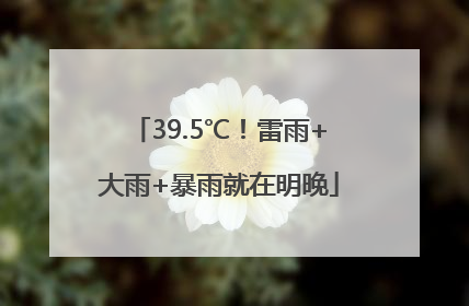 39.5℃！雷雨+大雨+暴雨就在明晚