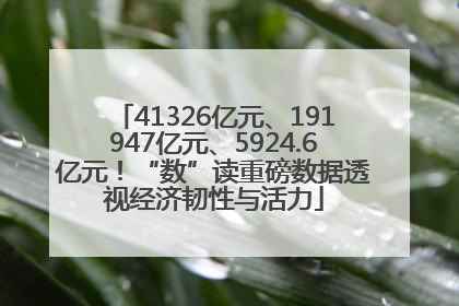 41326亿元、191947亿元、5924.6亿元！“数”读重磅数据透视经济韧性与活力
