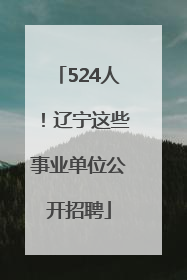 524人！辽宁这些事业单位公开招聘