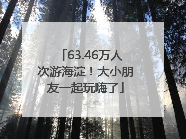 63.46万人次游海淀！大小朋友一起玩嗨了